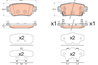 Колодки задние nissan qashqai 2014-  x-trail t32 gdb3617