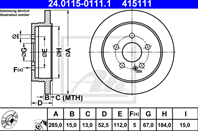 24.0115-0111.1_диск тормозной задний! mb w163 2.3-4.3/2.6cdi 98&gt