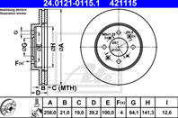 24.0121-0115.1_диск тормозной передний! Honda Jazz 1.2-1.4i 02&gt