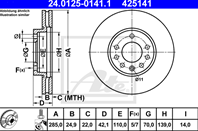 24.0125-0141.1_диск тормозной передний! Opel Vect