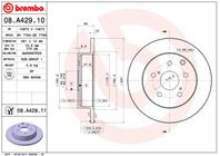 08.A429.10_диск тормозной задний! Toyota RAV4 2.0/2.2D 06&gt