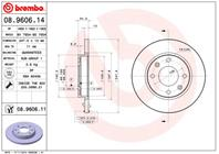 08.9606.14_диск тормозной передний! Peugeot 206  Citroen Xsara 1.1/1.4/1.5D 97&gt