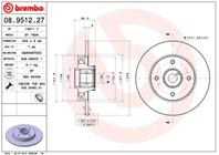 08.9512.27_диск тормозной задний! с подш.и кольц.ABS Citroen C3/C4  Peugeot 207