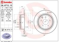 08.A715.10_диск тормозной задний! Nissan Qashqai 1.6-2.0i/1.5dCi-2.0dCi 07&gt