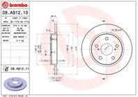 [08A91210] Brembo Диск тормозной задний