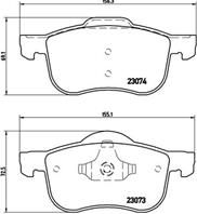 [p86016] brembo колодки тормозныепередние комплект на ось