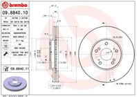 09.8840.11_диск тормозной передний! с покрытием Honda Accord 2.4  Acura CL/MDX/