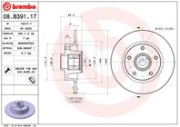 08.B391.17_диск тормозной задний! Renault Megane III 1.4/1.6/2.0 08&gt