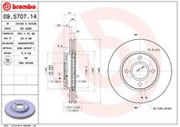 09.5707.14_диск тормозной передний! Ford Mondeo/S
