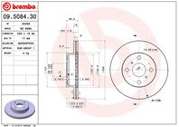 09.5084.30_диск тормозной передний! Toyota Corolla 1.6i 02.00-01.02