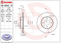 09.6942.10_диск тормозной передний! nissan almera 1.6/2.0d 95-00