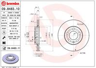 09.8483.10_диск тормозной передний! Skoda Fabia  VW Polo 1.0/1.2 99&gt