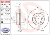 09.B633.10 диск тормозной передний! Renault Master  Opel Movano 2.3DCi 10&gt