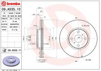 09.A535.11_диск тормозной передний! с покрытием Toyota Yaris 1.0 05&gt