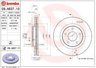 09.A637.11_диск торм.пер!с пок.Chrysler Sebring/Avenger/Caliber Jeep Compass/Patriot 1.8-2.4CRD 06&gt