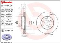 09.5457.30_диск тормозной передний! Honda Civic VIII 1.3-1.8 05-11