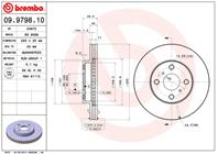 09.9798.10_диск тормозной передний! Toyota Corolla Altis/Prius 1.5/1.6/1.8i 00-