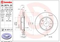 Brembo 09.9574.21 Диск тормозной