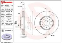 09.8633.11_диск тормозной передний! Volvo S60/V70