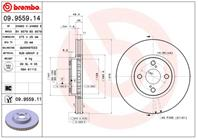 09.9559.11_диск тормозной передний! с покрытием toyota corolla 1.8/2.0d-4d 01&gt