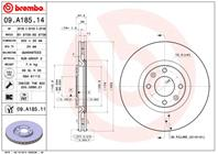 09.A185.14_диск тормозной передний! Peugeot 308 2