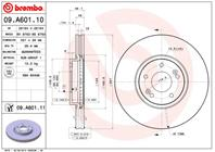 09.A601.10_диск тормозной передний! Hyundai Santa Fe 2.7i V6/2.2CRDi 2WD/4WD 06
