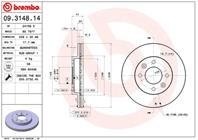 09.3148.14_диск тормозной передний! Renault Clio/