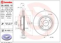 09.A532.11_диск тормозной перед.! с покрытием Hyundai ix35/Sonata/Tucson  KIA Sportage 2.0-3.3 04&gt