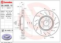 09.A426.1X_диск тормозной передний! перфорированный Xtra Ford Galaxy/S-max 1.8D