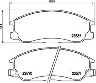 BREMBO P 30 013 Колодки тормозные HYUNDAI H-1/SANTA FE/TRAJET/SSANGYONG REXTON 01- передние