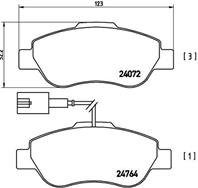 P23107_=1100 11 !колодки дисковые п. Fiat 500 1.4i 07&gt/Grande Punto/Idea 1.2-1.