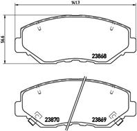 BREMBO P 28 035 Колодки тормозные HONDA CR-V II/ELEMENT 02- передние