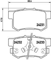 BREMBO P 28 051 Колодки тормозные HONDA ACCORD 2.0-2.4 АКПП 08-/CR-V II 02-06/FR-V 05- задние