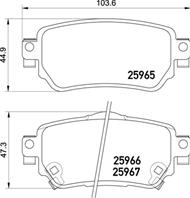 Колодки тормозные дисковые задние P56098 от компании BREMBO