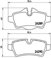 BREMBO P 06 052 Колодки тормозные MINI COOPER 06-/ONE/CLUBMAN 07- задние