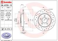 Диск перфорированный brembo xtra 08.a725.1x