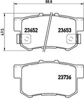 BREMBO P 28 039 Колодки тормозные HONDA ACCORD 90-/CIVIC 97-/CR-V II/FR-V/PRELUDE 92-00 задние