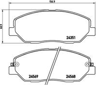 BREMBO P 30 036 Колодки тормозные HYUNDAI SANTA FE (CM)/(SM) 05-/KIA SORENTO (XM) 09- передние