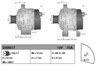 DAN517_генератор! 70A Fiat Panda/Punto 1.2/1.4 03