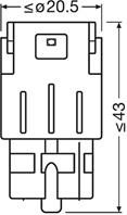 Лампа светодиодная W21W 1.4W 12V W3X16D LED красный (блистер 2шт.)