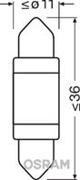 6498cw-01b лампа светодиодная c5w 12v 1w off-road 6000k