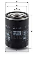 MANN W713/9 Фильтр масляный LAND ROVER DISCOVERY 2.5TDI 99- (W7139)