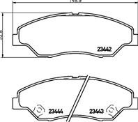 23442/16.0mm/торм.колодки пер.kia sportage 2.0i 16