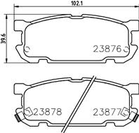 23876/12.0mm/Торм.колодки задн. Mazda MX-5/Miata 1