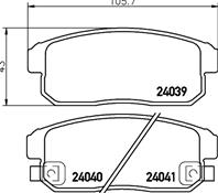 Колодки тормозные задние Suzuki Ignis 1.3 00-