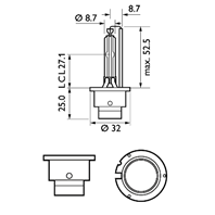 85122VIS1_лампа! XENON (D2S) 35W P32d-2 L 77 d 9 V