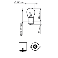 P21W LongLifeEcoVision 12V (21W) Лампа в блистере (к-кт 2шт) цена за к-кт