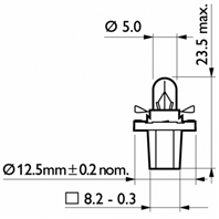 12637CP_лампа! 1.5W 12V B8.5D бежевый цоколь