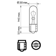 12516CP_лампа! (1.2W) 12V W2X4.6d приборная панель