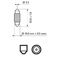 12854CP_лампа! 10W 12V SV8.5